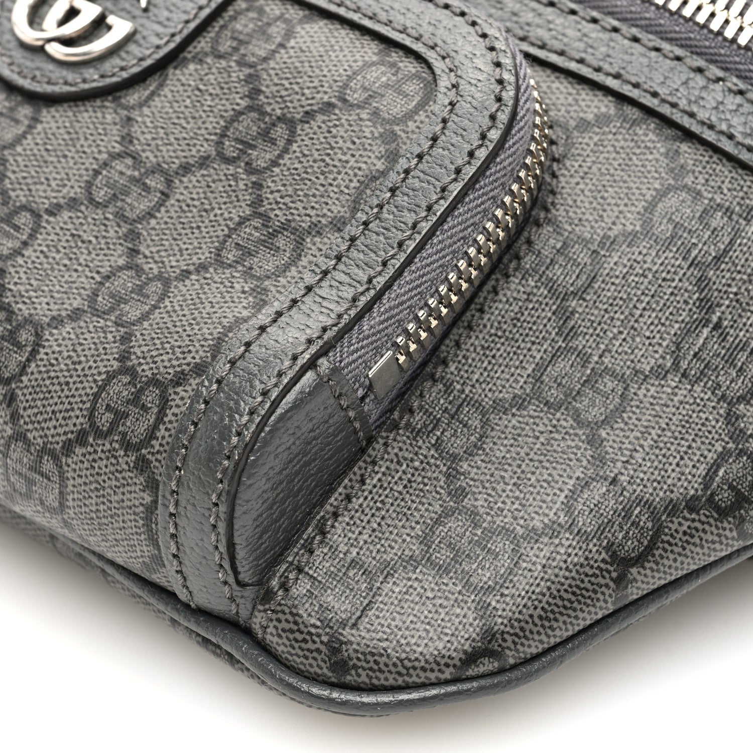 Gucci GG Supreme Monogram Textured Dollar Calfskin Ophidia Belt Bag Grey Black Graphite Grey 10 of 10
