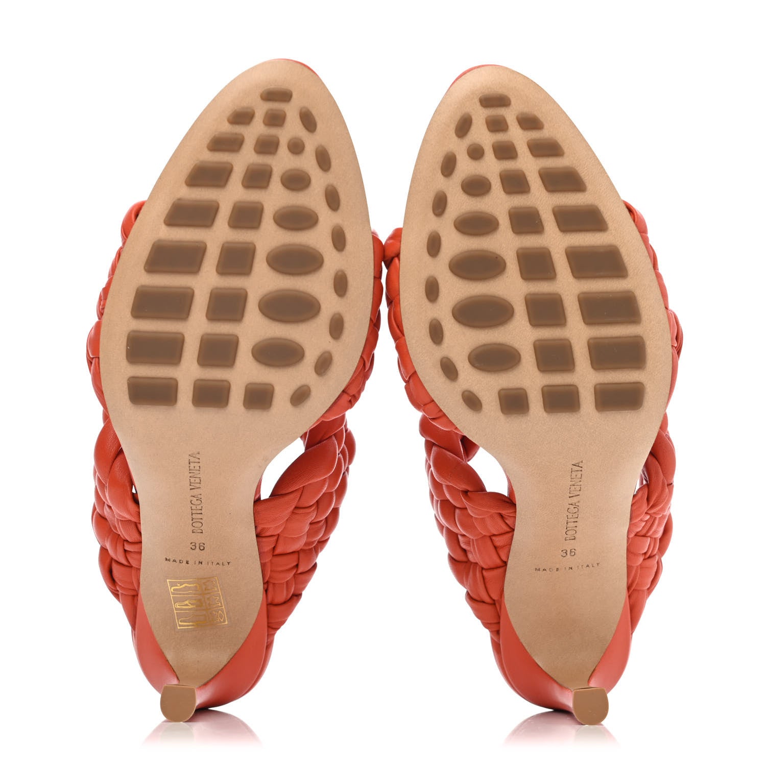 Bottega Veneta Nappa Twisted Padded Intrecciato Curve Slide Sandals 36 Paprika 4 of 4