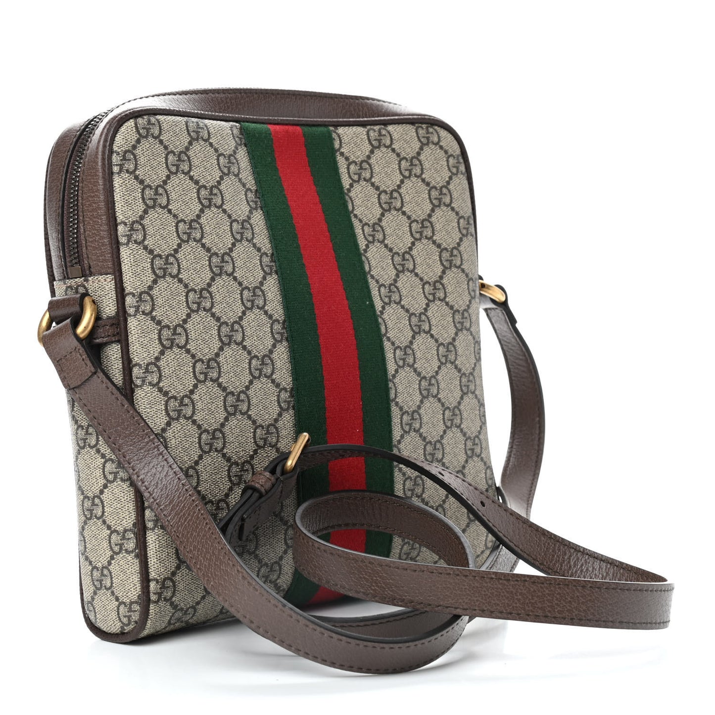 GG Supreme Monogram Web Small Ophidia Messenger Bag Brown