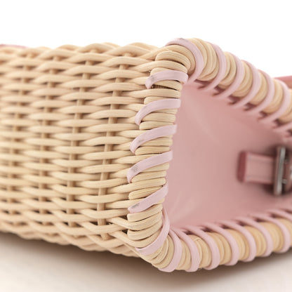 Jacquemus Glazed Calfskin Wicker Le Bambino Long Pale Pink 9 of 14