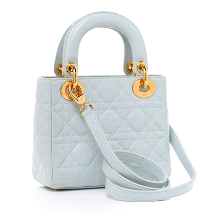 Christian Dior Lambskin Cannage Mini Lady Dior Light Blue 3 of 12