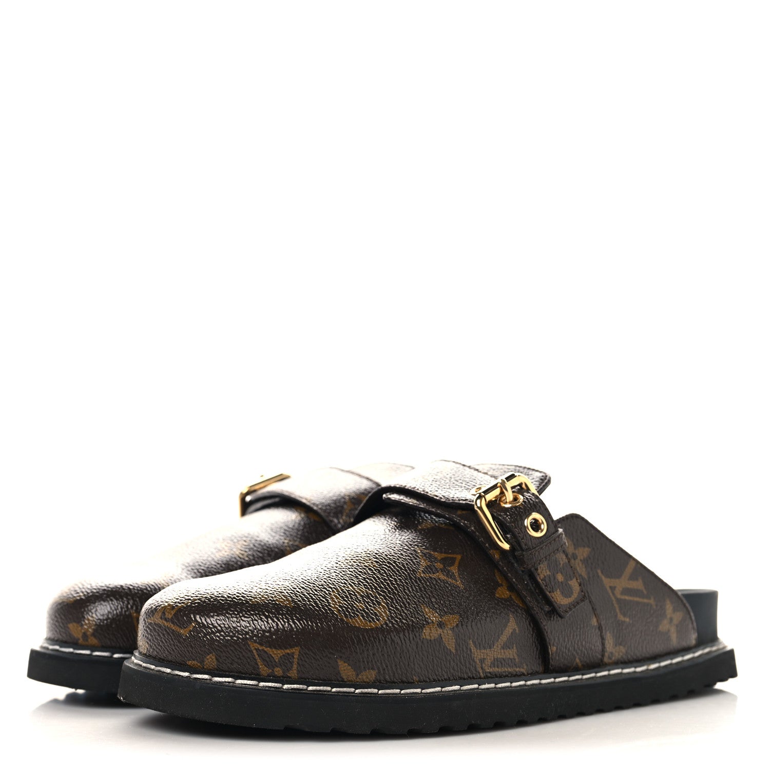 Louis Vuitton Patent Monogram Womens Cosy Flat Comfort Clog Mules 39 Brown 4 of 9