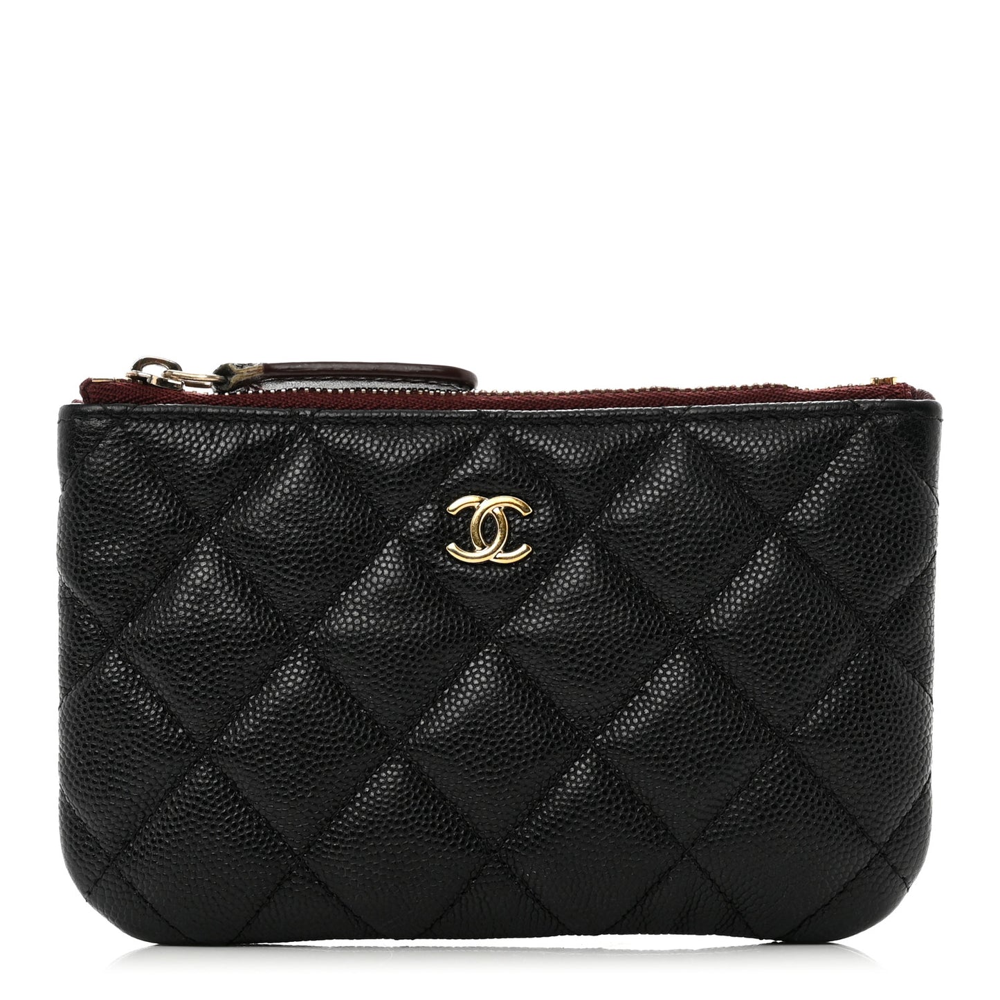 Caviar Quilted Small Cosmetic Case Black