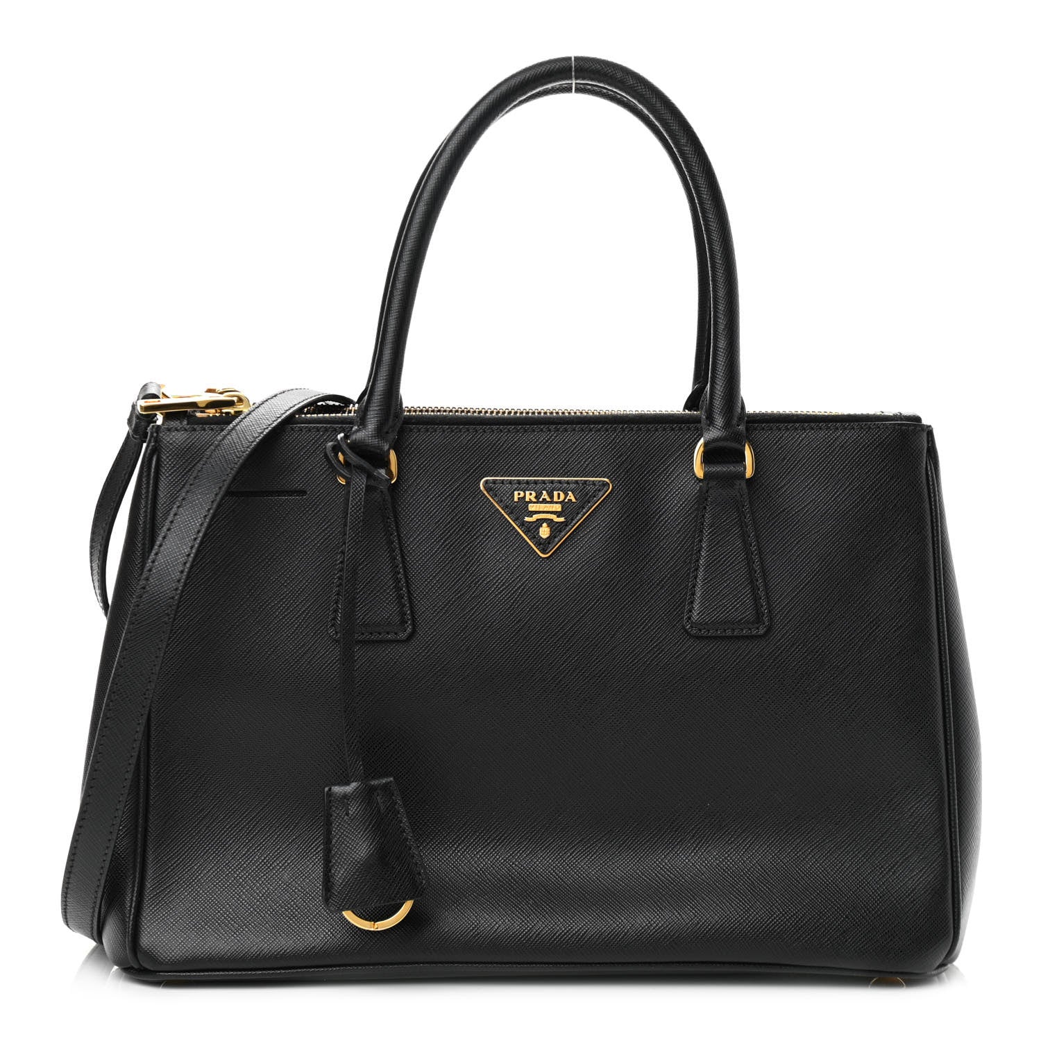 Prada Saffiano Medium Galleria Double Zip Tote Black 1 of 12