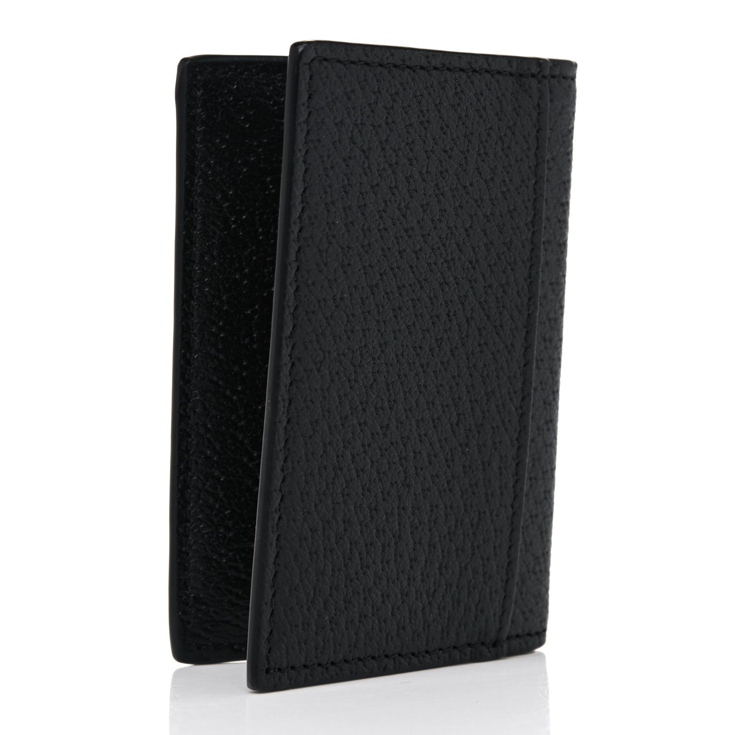 Gucci Calfskin Boar Effect GG Marmont Card Case Black 3 of 8