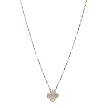 Van Cleef & Arpels 18K Yellow Gold Mother of Pearl Vintage Alhambra Pendant Necklace 1 of 8