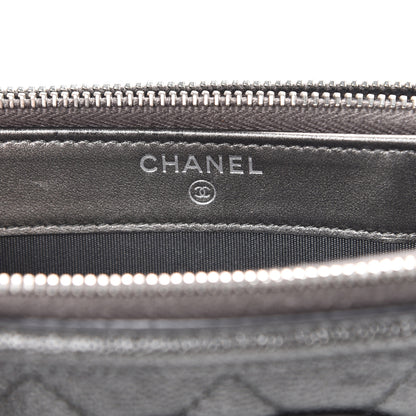 Chanel Metallic Caviar Quilted CC Filigree Clutch With Chain Dark Silver 7 of 13