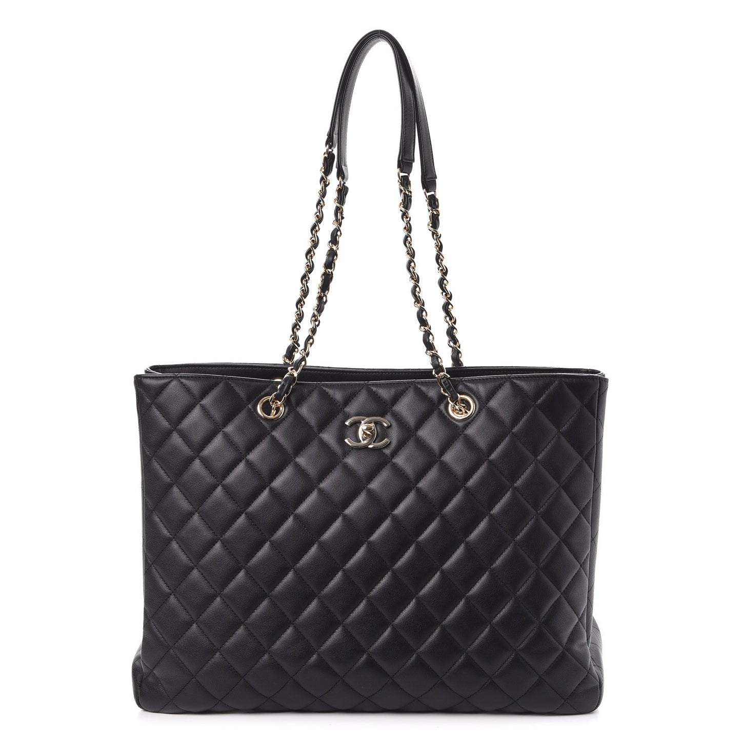 Calfskin Quilted Timeless Tote Black