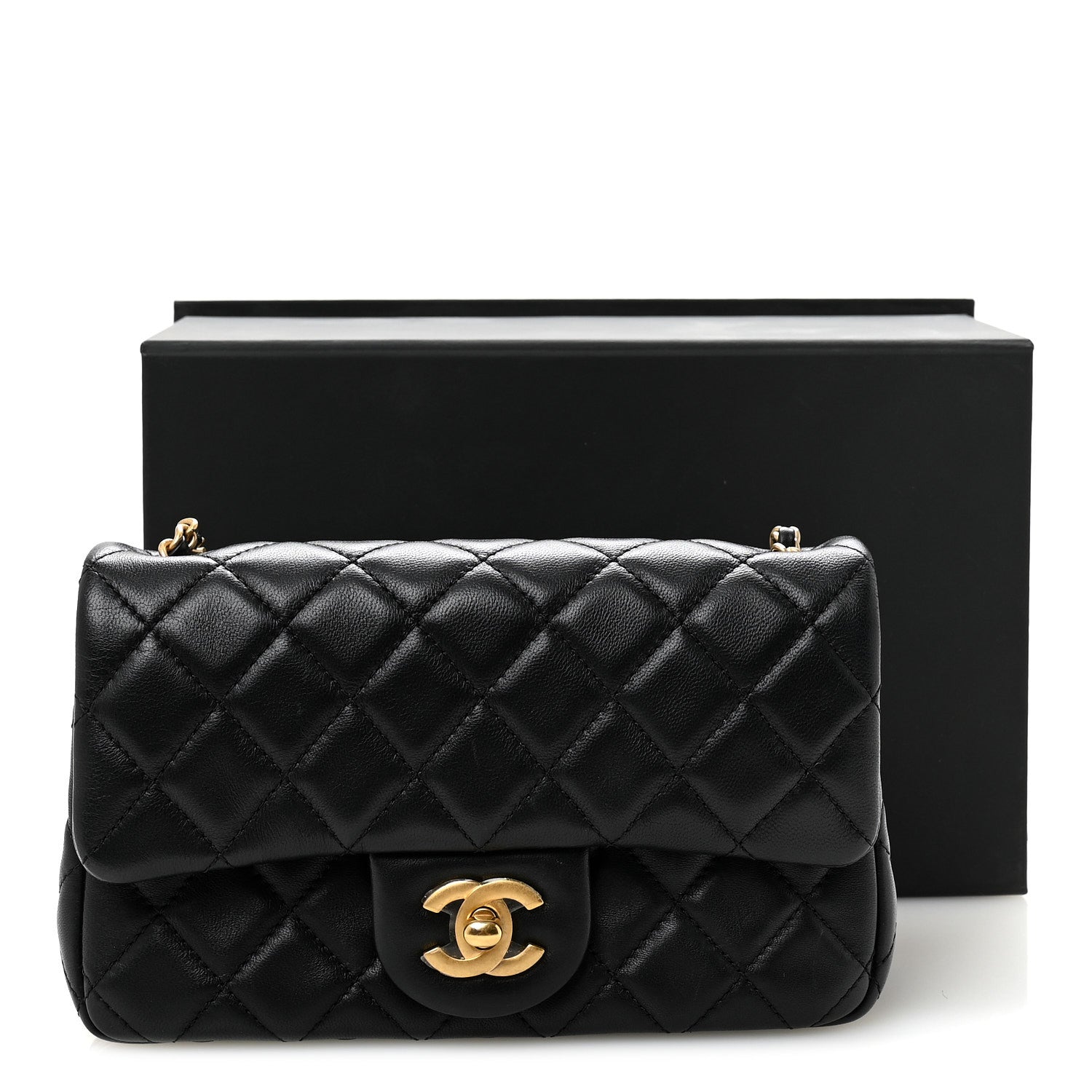Chanel Lambskin Quilted Mini Rectangular Pearl Crush Flap Black 11 of 11