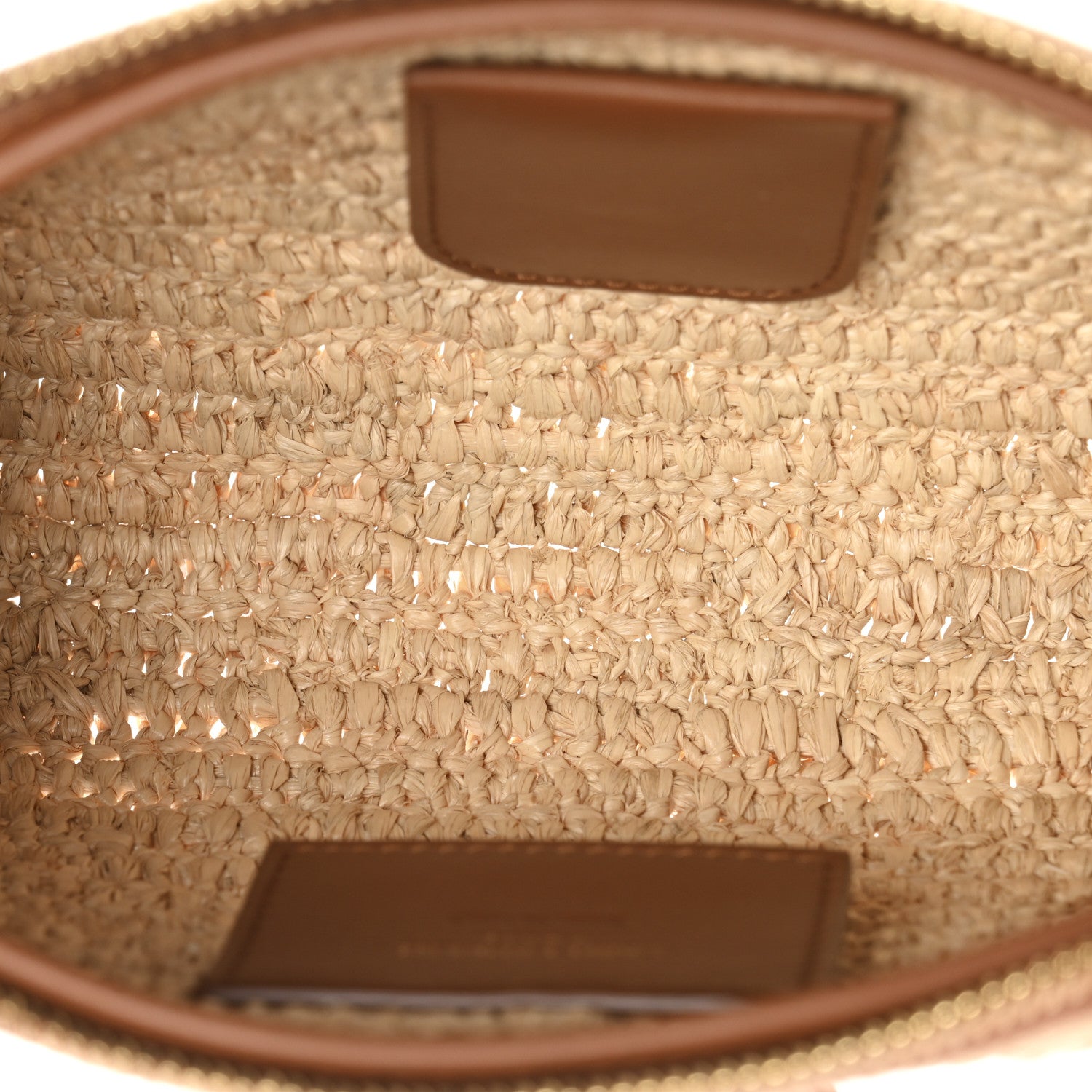 Saint Laurent Raffia Calfskin Gaby Crossbody Bag Natural Brick 5 of 11