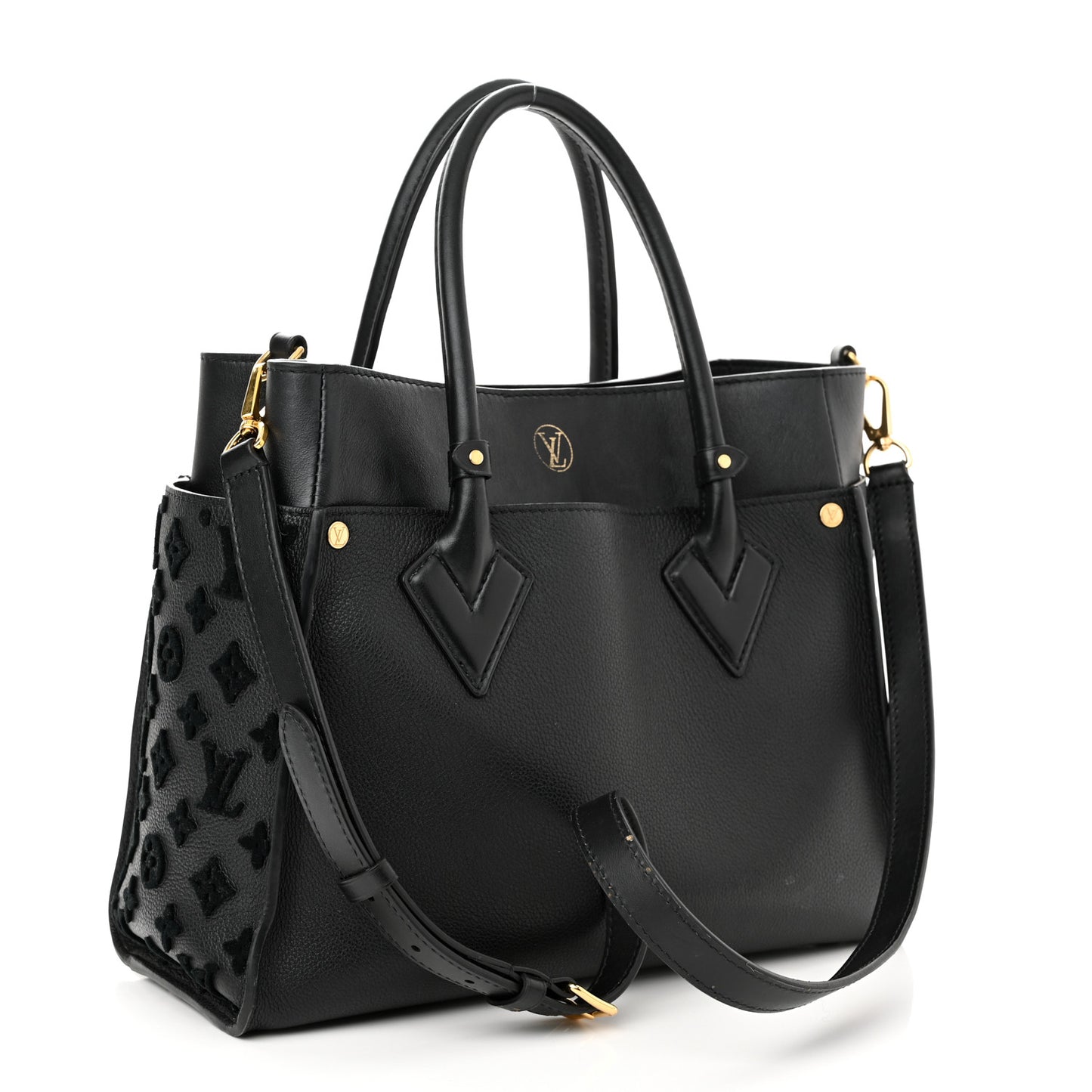 Calfskin Monogram Tufting On My Side Black