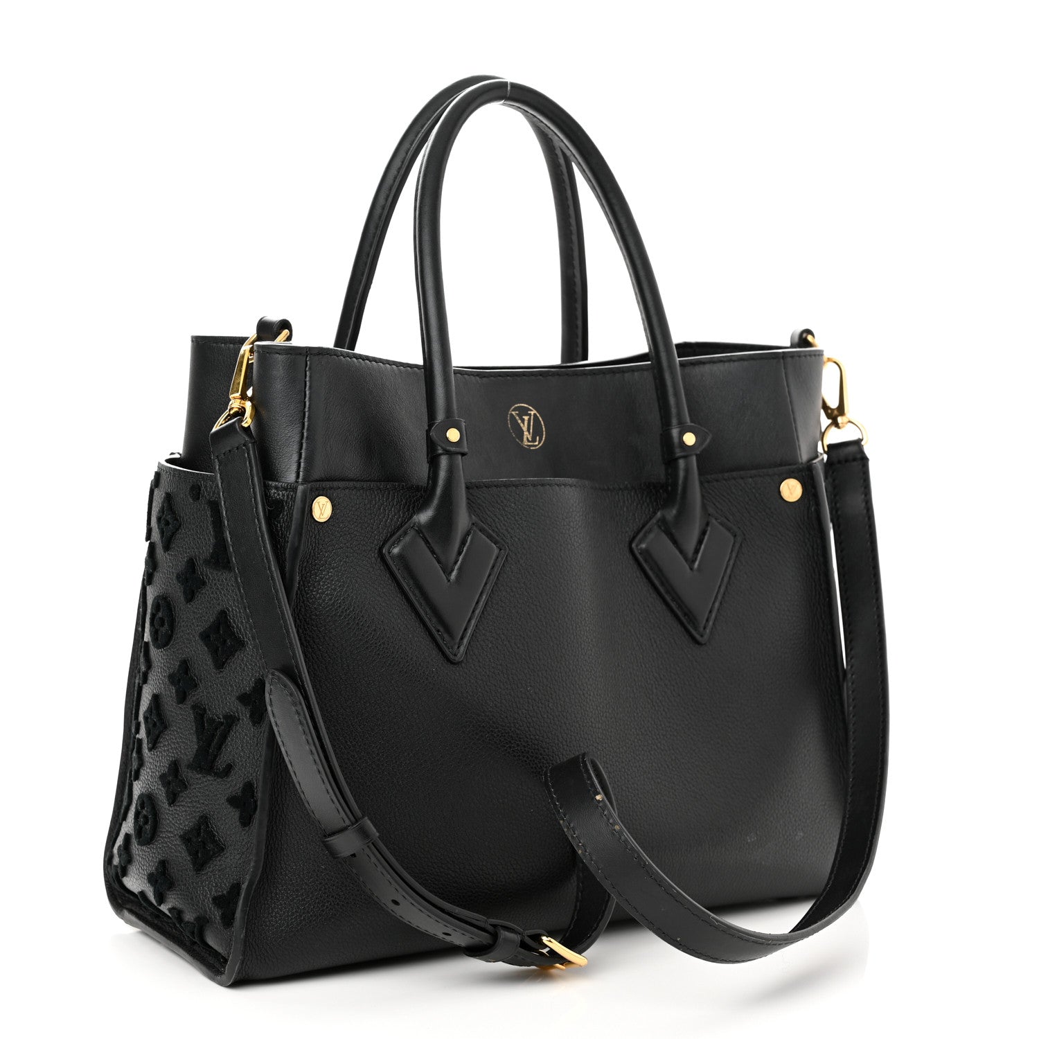 Louis Vuitton Calfskin Monogram Tufting On My Side Black 3 of 14