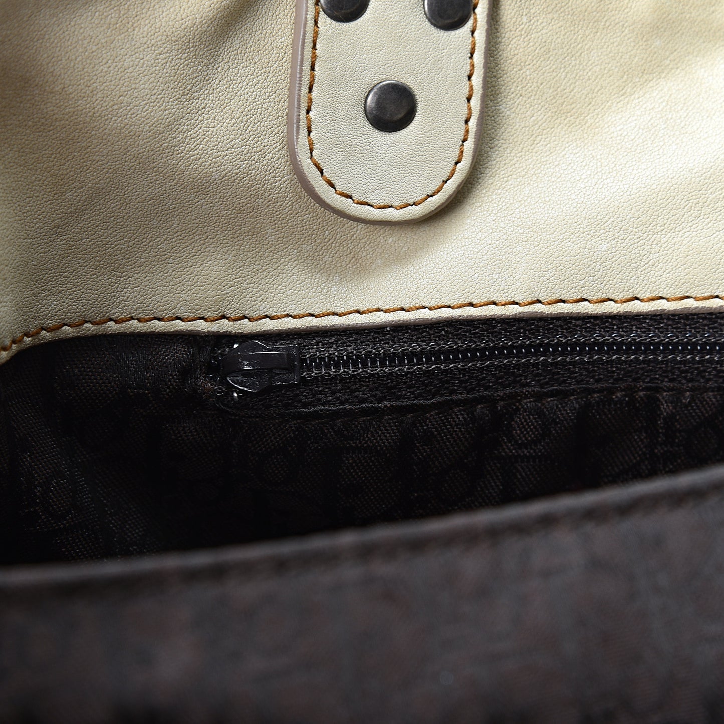 Calfskin Medium Gaucho Double Saddle Bag Ivory