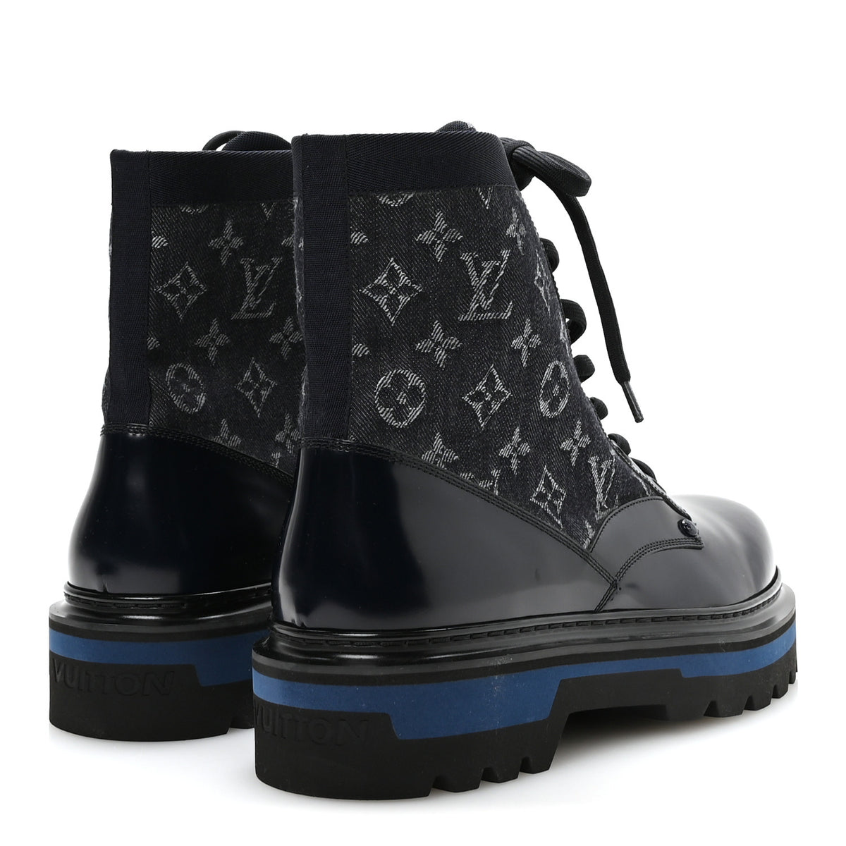 Louis Vuitton Denim Mens LV Ranger Ankle Boots 9 9 Dark Blue 5 of 9