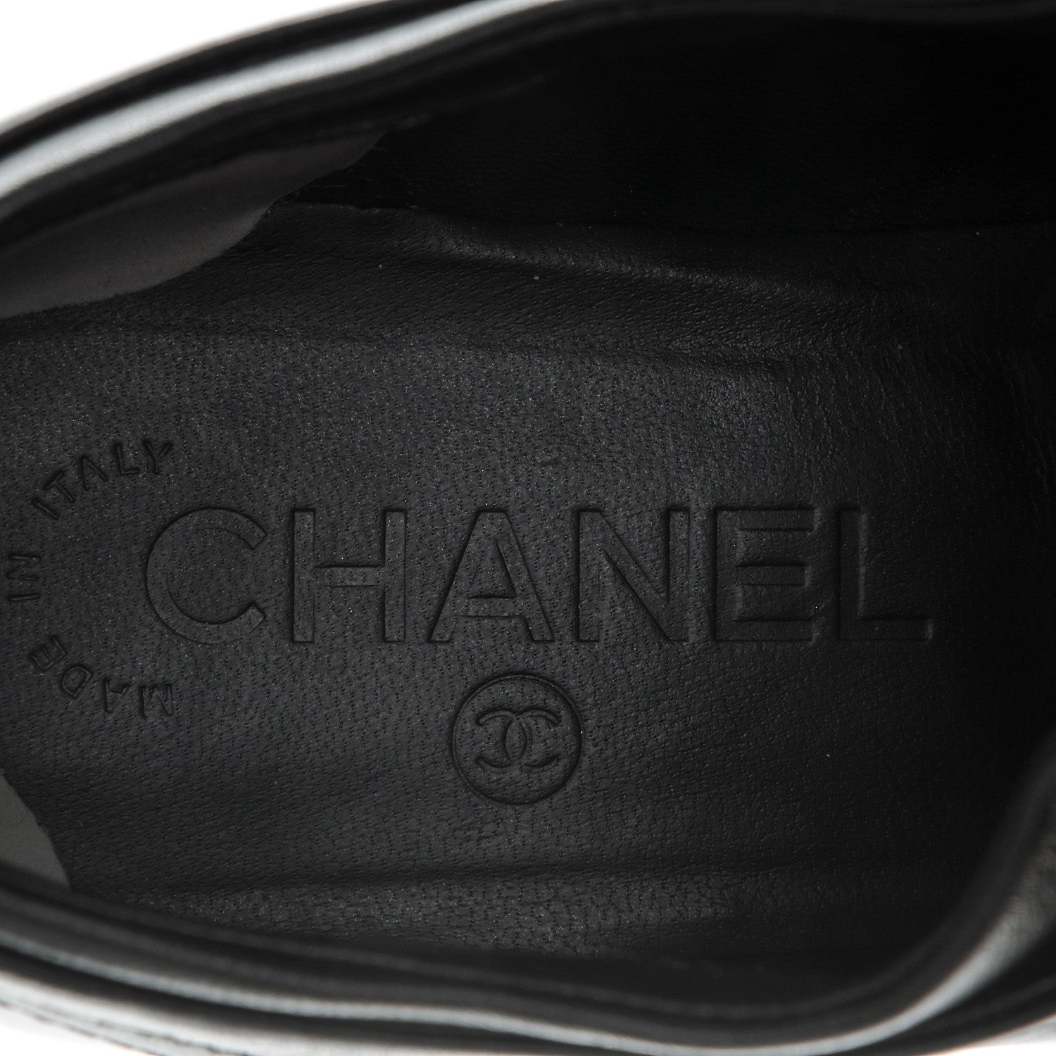 Chanel Lambskin Patent Calfskin Cap Toe CC Sneakers 37 Black 7 of 11