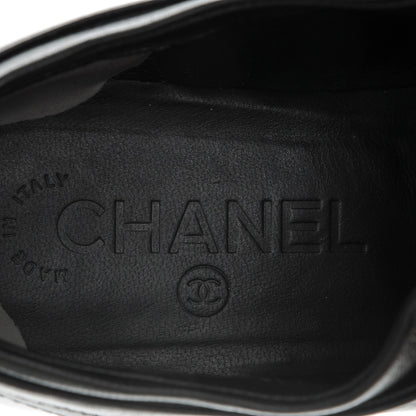 Chanel Lambskin Patent Calfskin Cap Toe CC Sneakers 37 Black 7 of 11