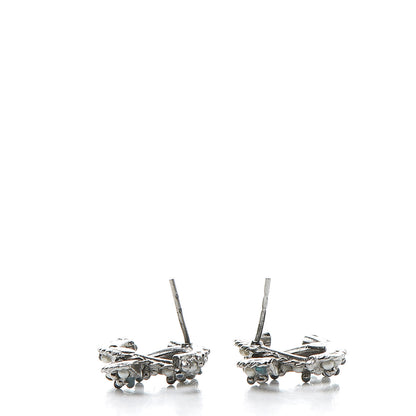 Chanel Pearl Resin Bead CC Earrings Silver Marine 5 of 6