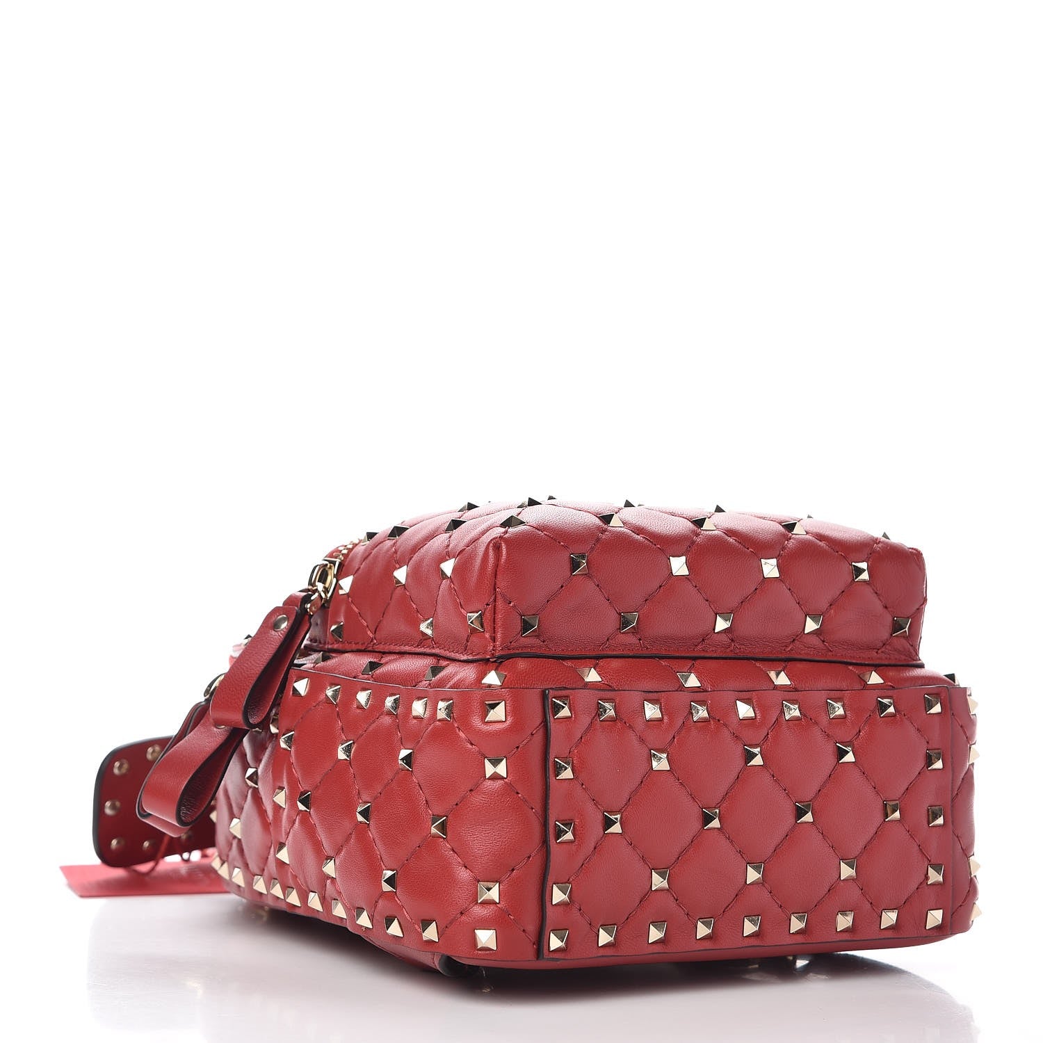 Valentino Garavani Nappa Quilted Mini Rockstud Spike Backpack Rosso Valentino 4 of 6