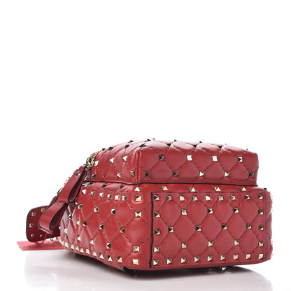 Valentino Garavani Nappa Quilted Mini Rockstud Spike Backpack Rosso Valentino 4 of 9