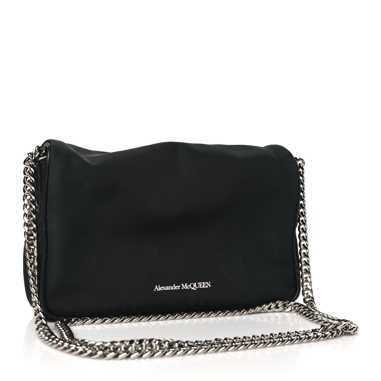 Alexander McQueen ALEXANDER MCQUEEN Nylon Graffiti Skull Small Crossbody Bag Black White 3 of 10