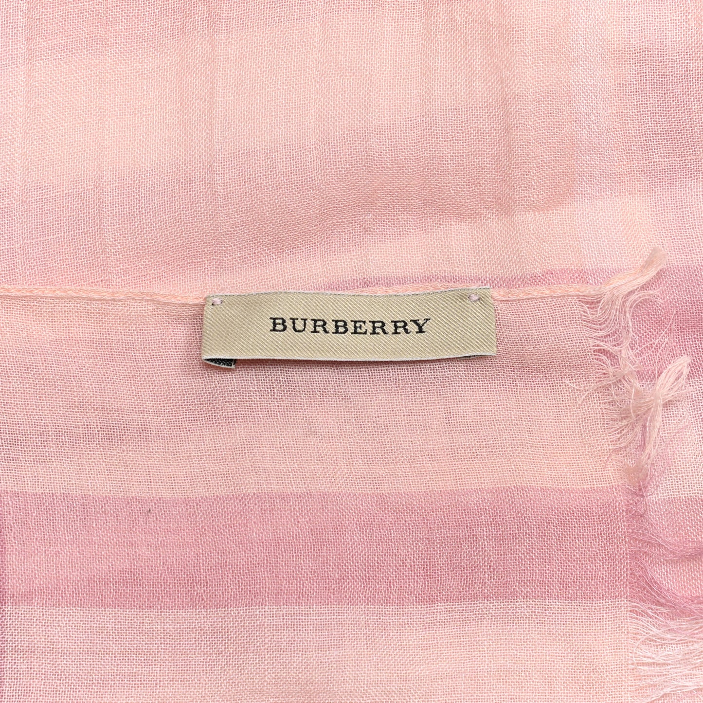 Silk Wool Gauze Giant Check Scarf Pink
