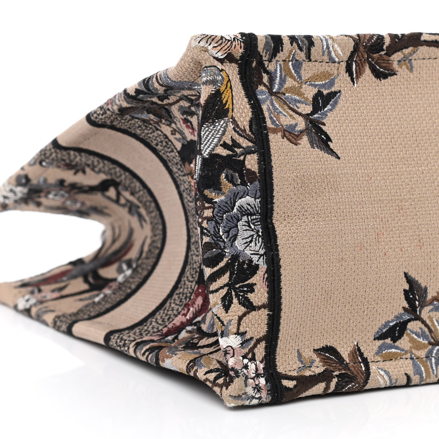Christian Dior Canvas Embroidered Jardin D'Hiver Medium Book Tote Beige Multicolor 9 of 11