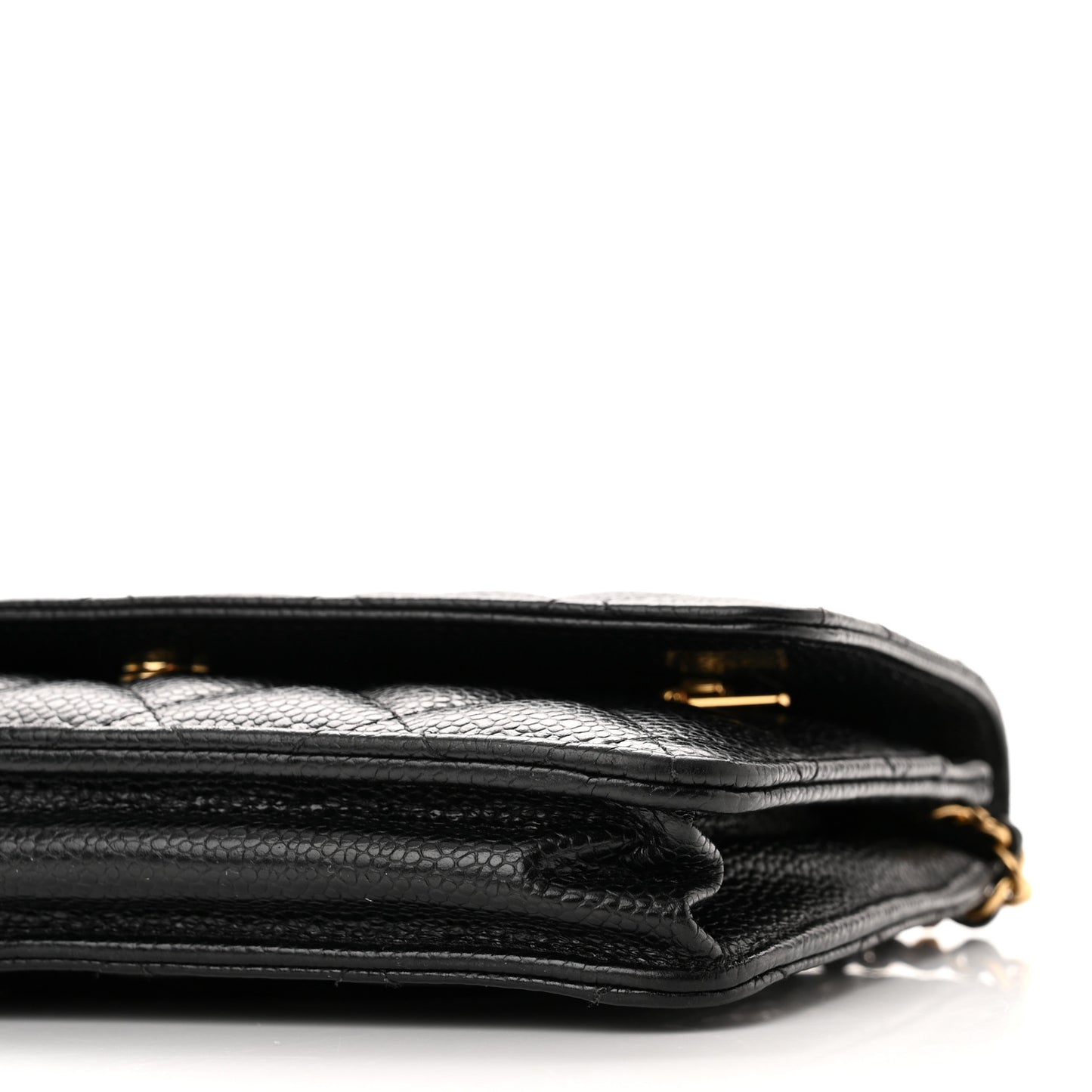 Caviar Quilted Wallet on Chain WOC Black