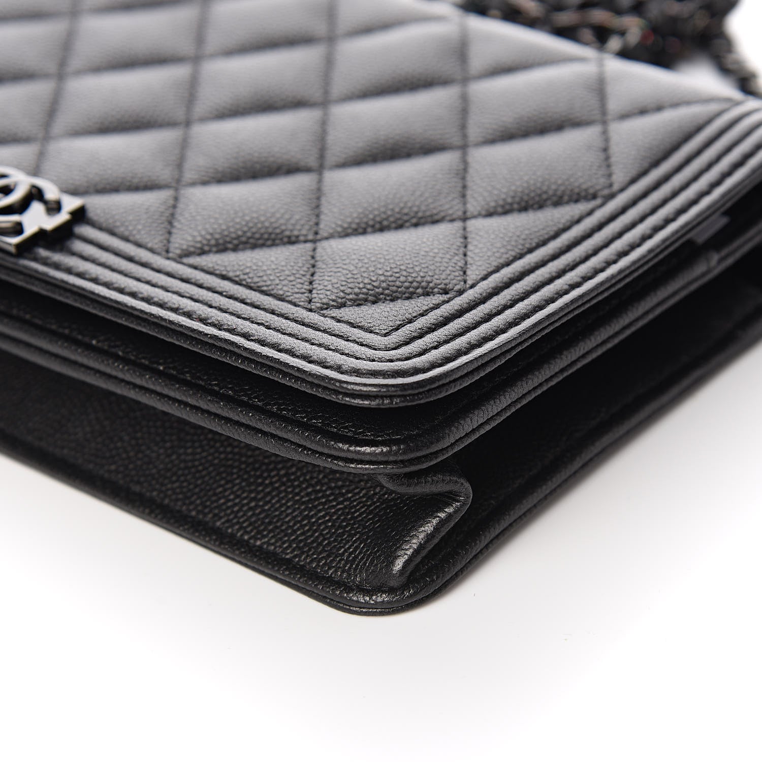 Chanel Caviar Quilted Boy Wallet On Chain WOC So Black 10 of 12