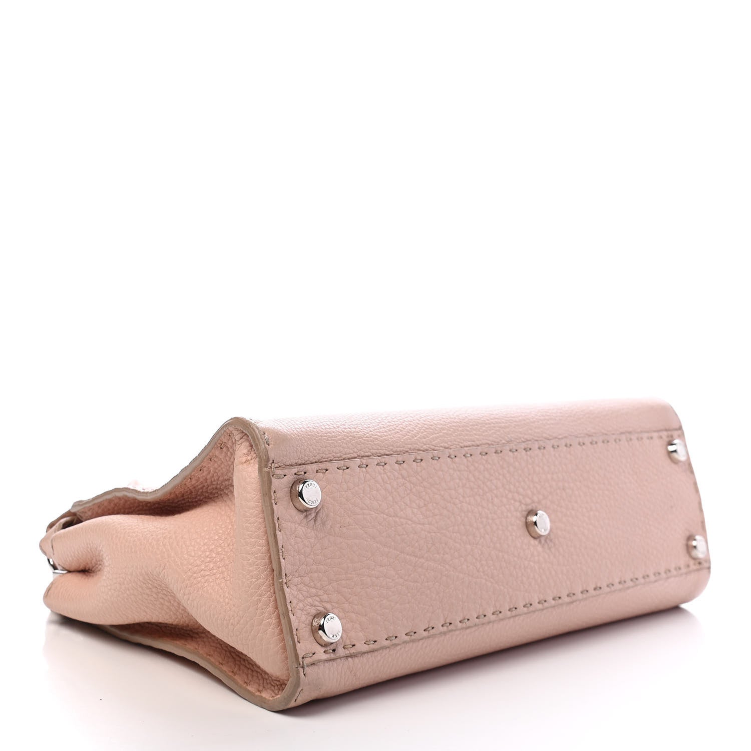 Fendi Cuoio Romano Selleria Bi-Color Medium Peekaboo Iconic Satchel Rosa Plaster Pesca 4 of 9