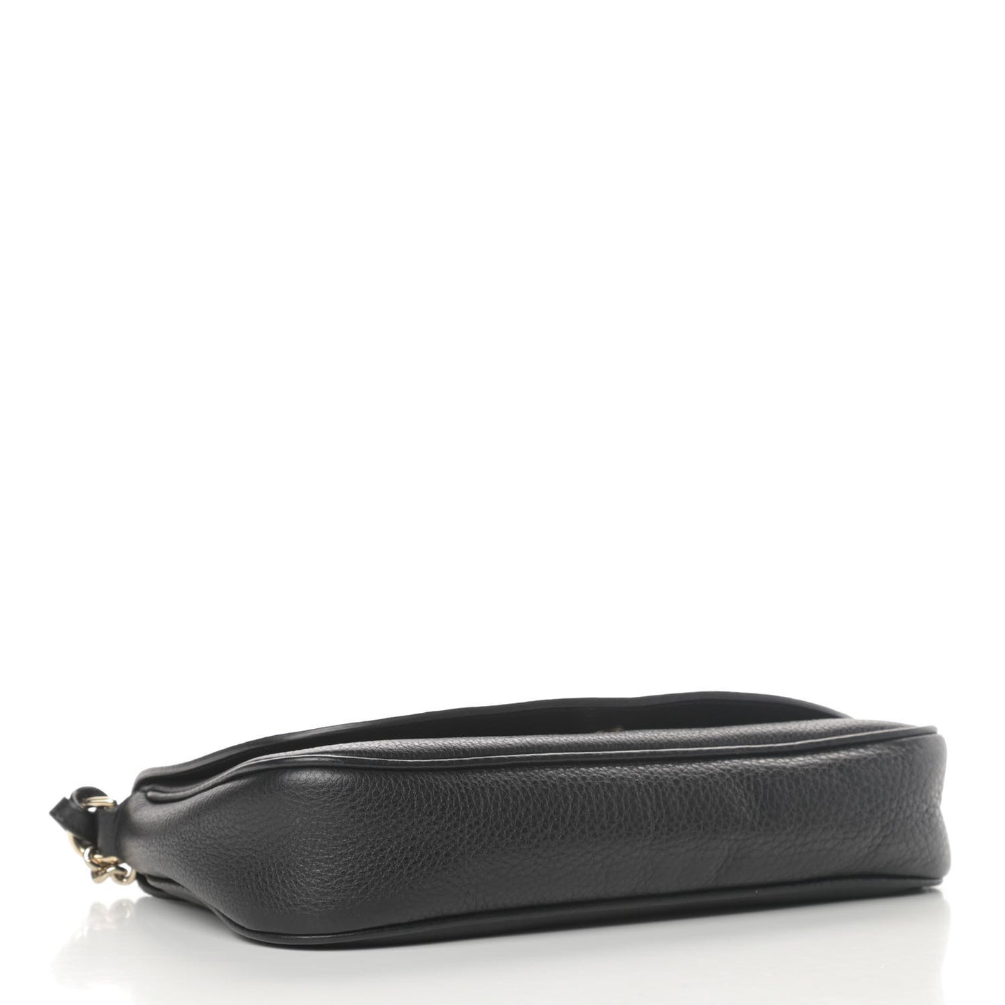Pebbled Calfskin Medium Soho Flap Crossbody Black
