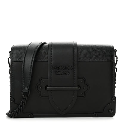 Prada City Calfskin Saffiano Cahier Bag Black 1 of 11