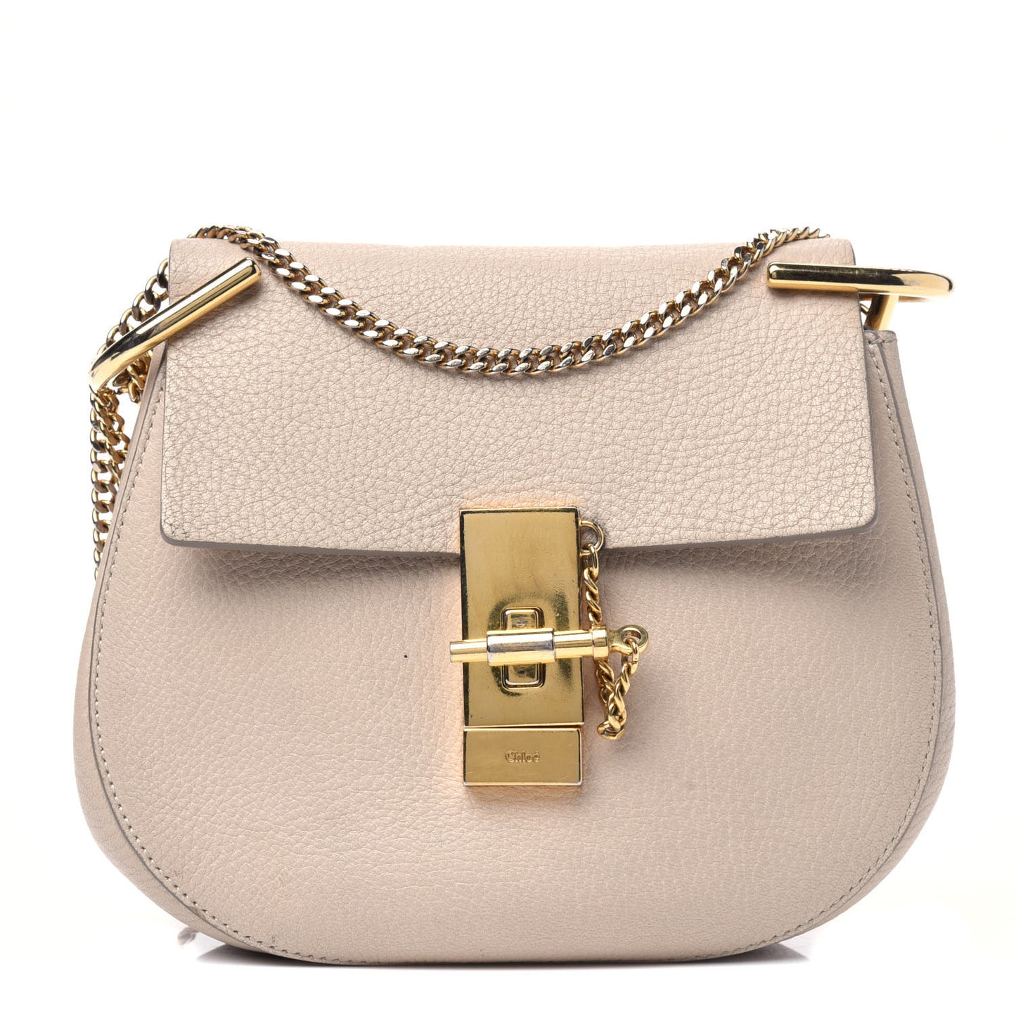 Grained Lambskin Mini Drew Shoulder Bag Biscotti Beige