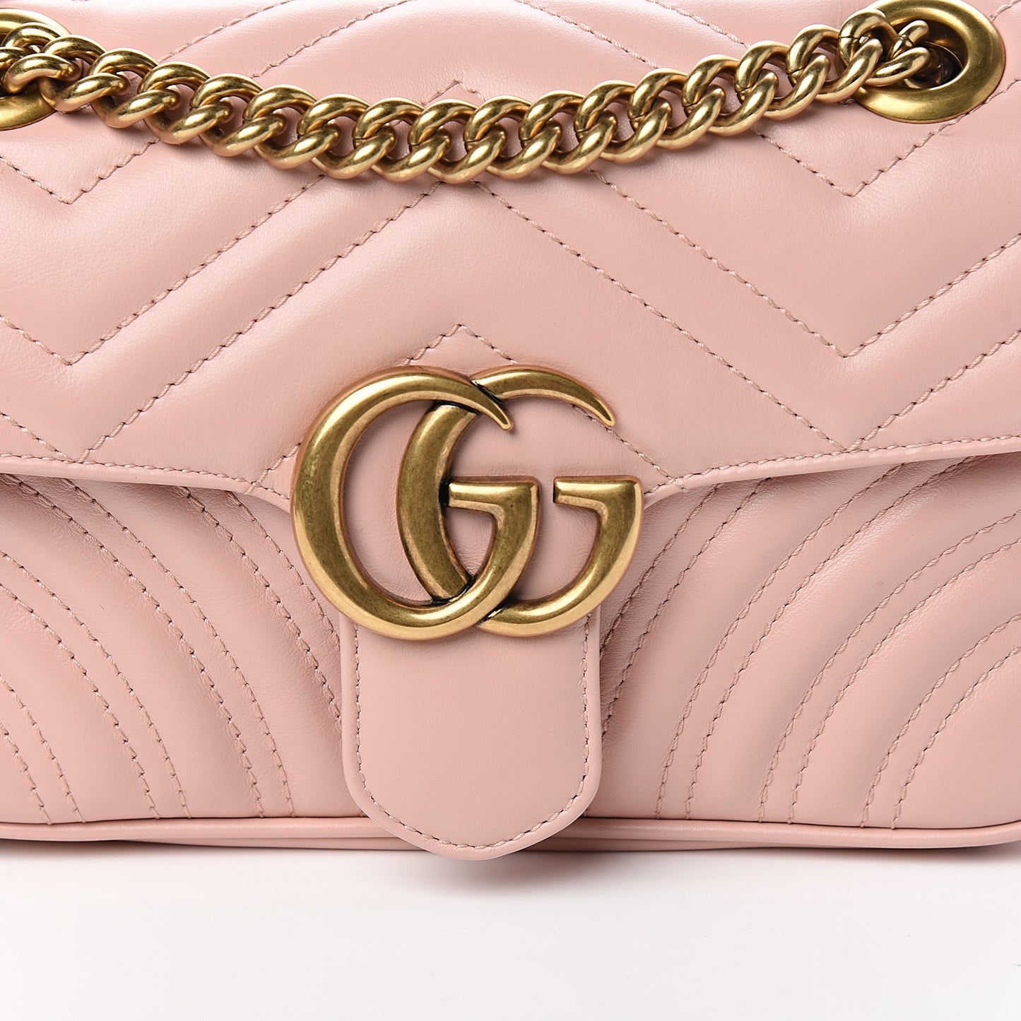 Calfskin Matelasse Mini GG Marmont Shoulder Bag Perfect Pink