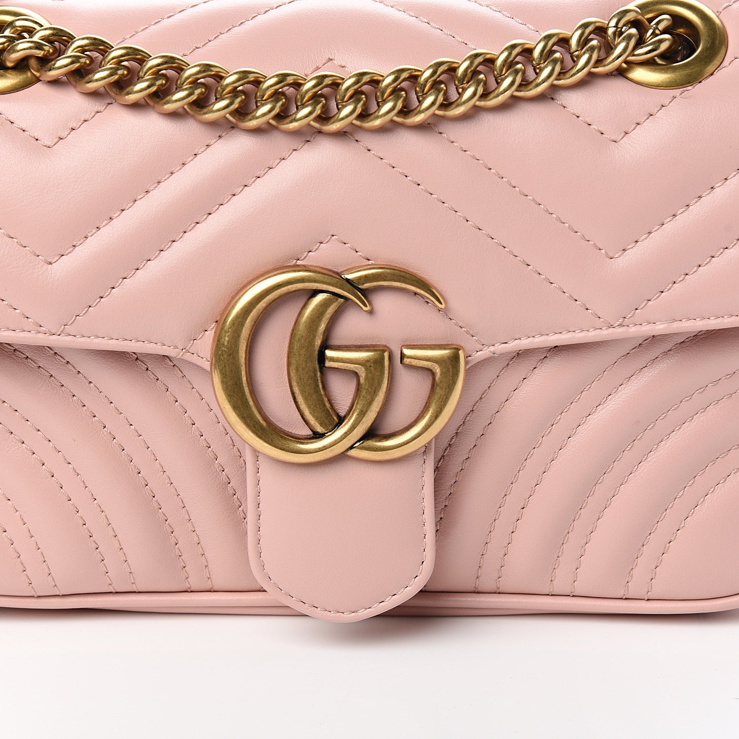 Gucci Calfskin Matelasse Mini GG Marmont Shoulder Bag Perfect Pink 9 of 9