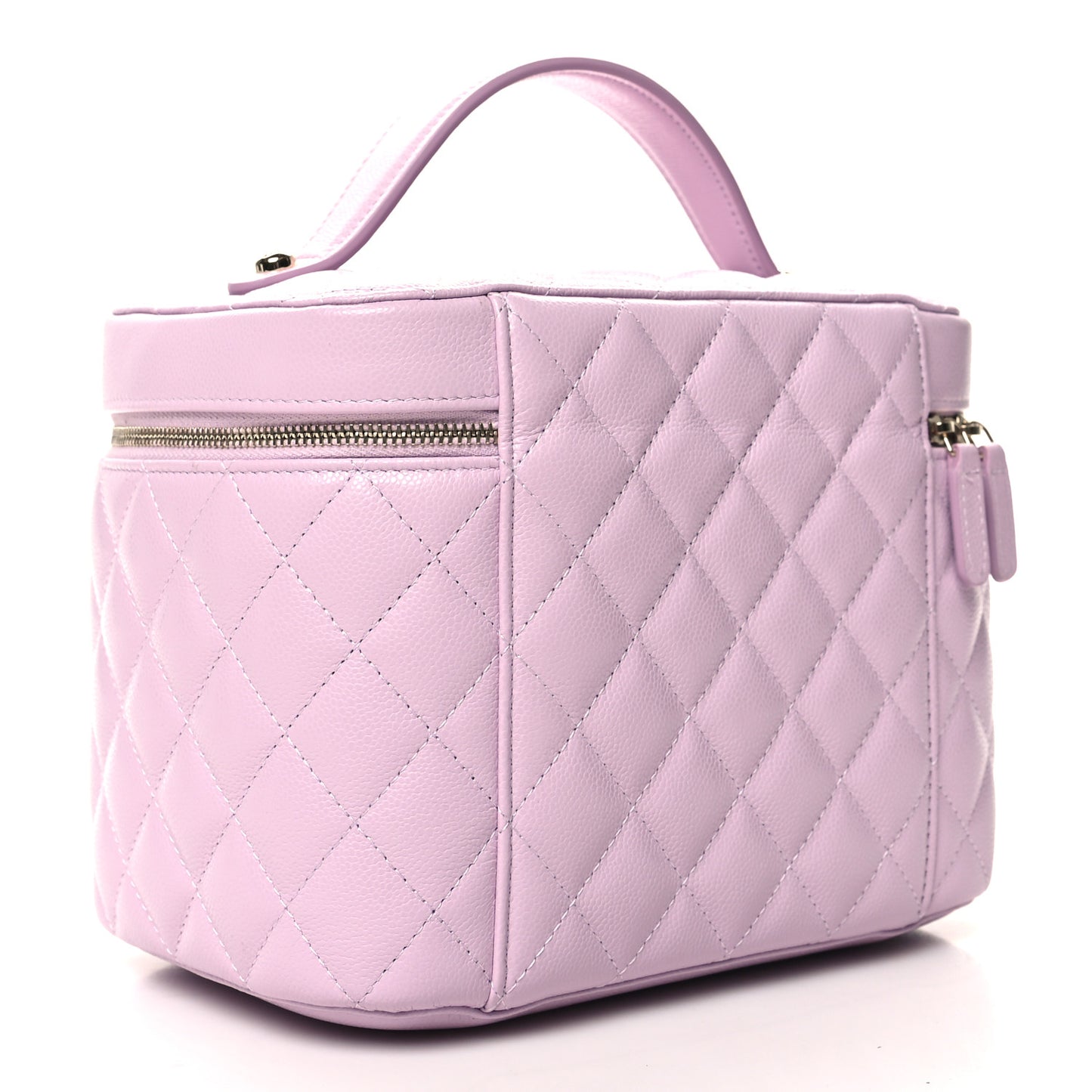 Caviar Quilted Large Vanity Pouch Light Purple
