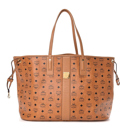 MCM Visetos Large Liz Reversible Shopper Tote Cognac 1 of 15