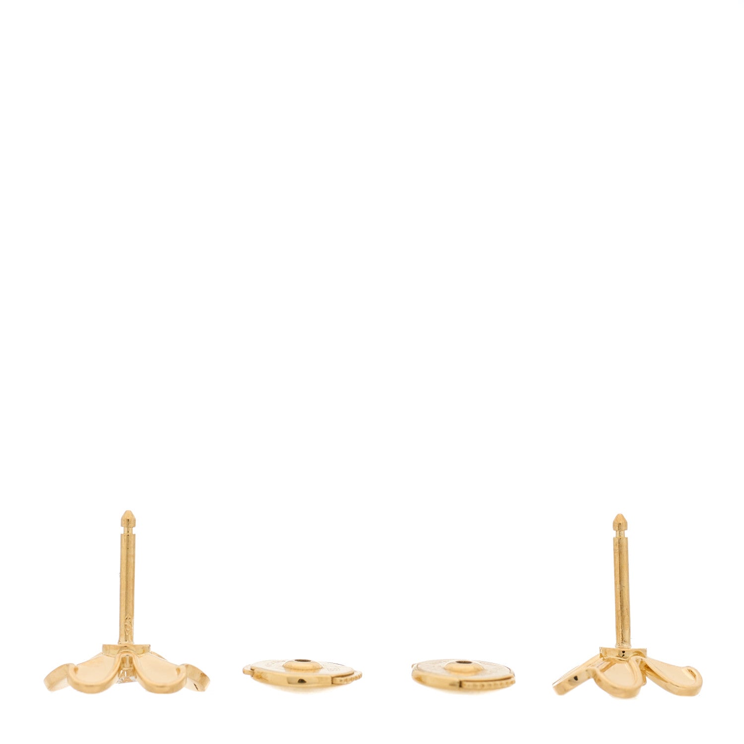 Van Cleef & Arpels 18K Yellow Gold Diamond Mini Frivole Earrings 3 of 4
