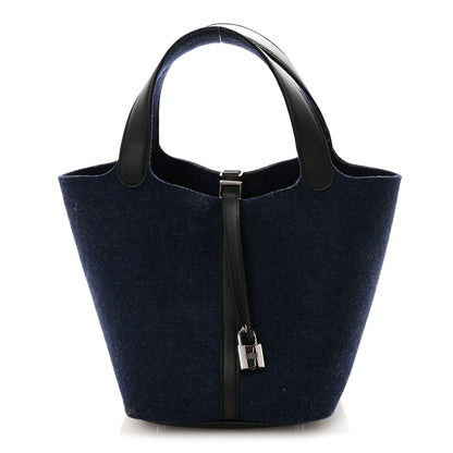 Hermes Feutre Swift Picotin Lock 18 PM Bleu Nuit Black 1 of 9