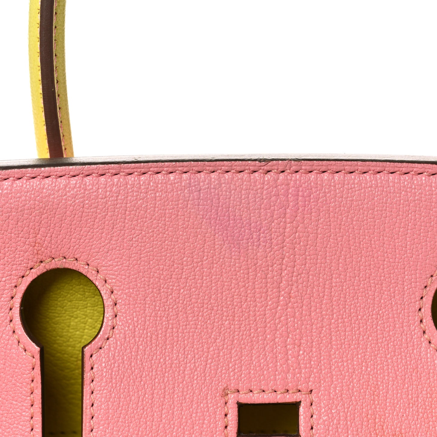 Chevre Mysore Horseshoe Birkin 30 Rose Confetti Soufre