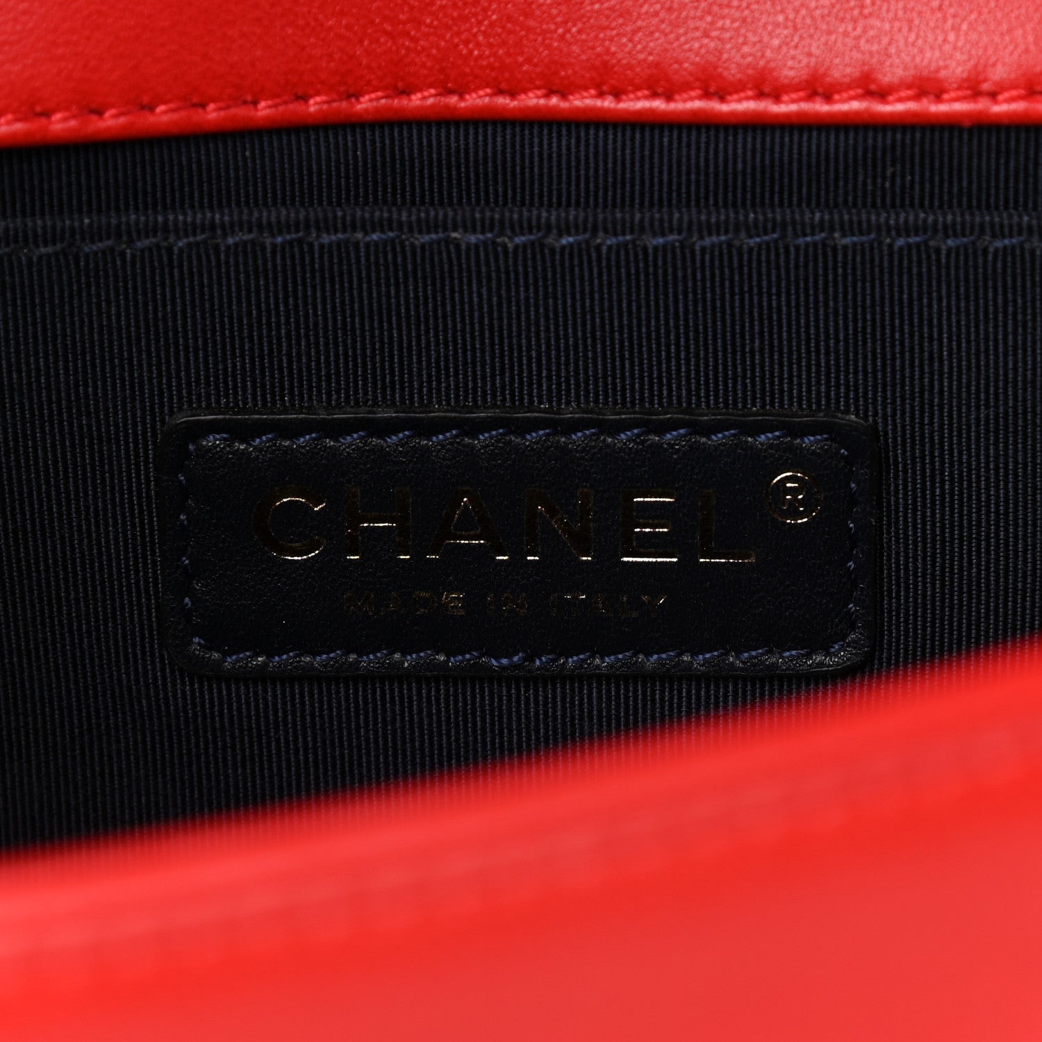 Chanel Lambskin Embossed Medium Boy Cube Flap Red 13 of 15