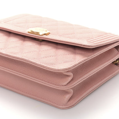 Chanel Caviar Quilted Boy Square Wallet on Chain WOC Pink 10 of 10