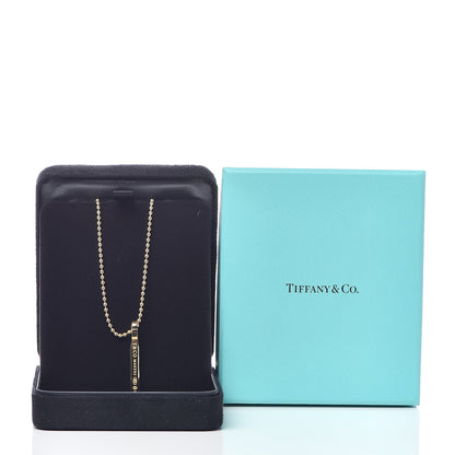 Tiffany 18K Yellow Gold Makers Bar Pendant Necklace 7 of 7