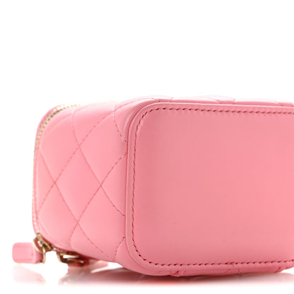 Chanel Lambskin Quilted Trendy Mini Vanity Case With Chain Pale Pink 9 of 14