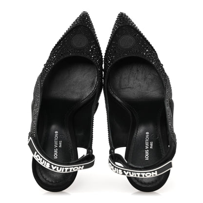 Louis Vuitton Satin Embellished Archlight Slingback Pumps 36 Black 2 of 9
