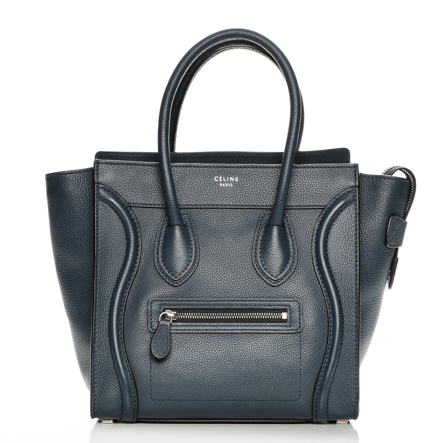 Celine Drummed Calfskin Micro Luggage Orage 1 of 7