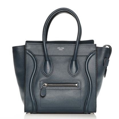 Celine Drummed Calfskin Micro Luggage Orage 1 of 7
