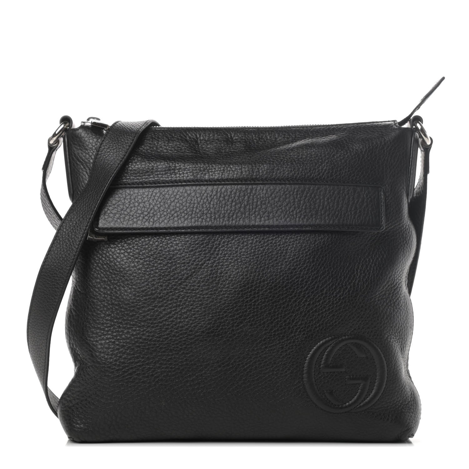Gucci Pebbled Calfskin Medium Soho Messenger Bag Black 1 of 5