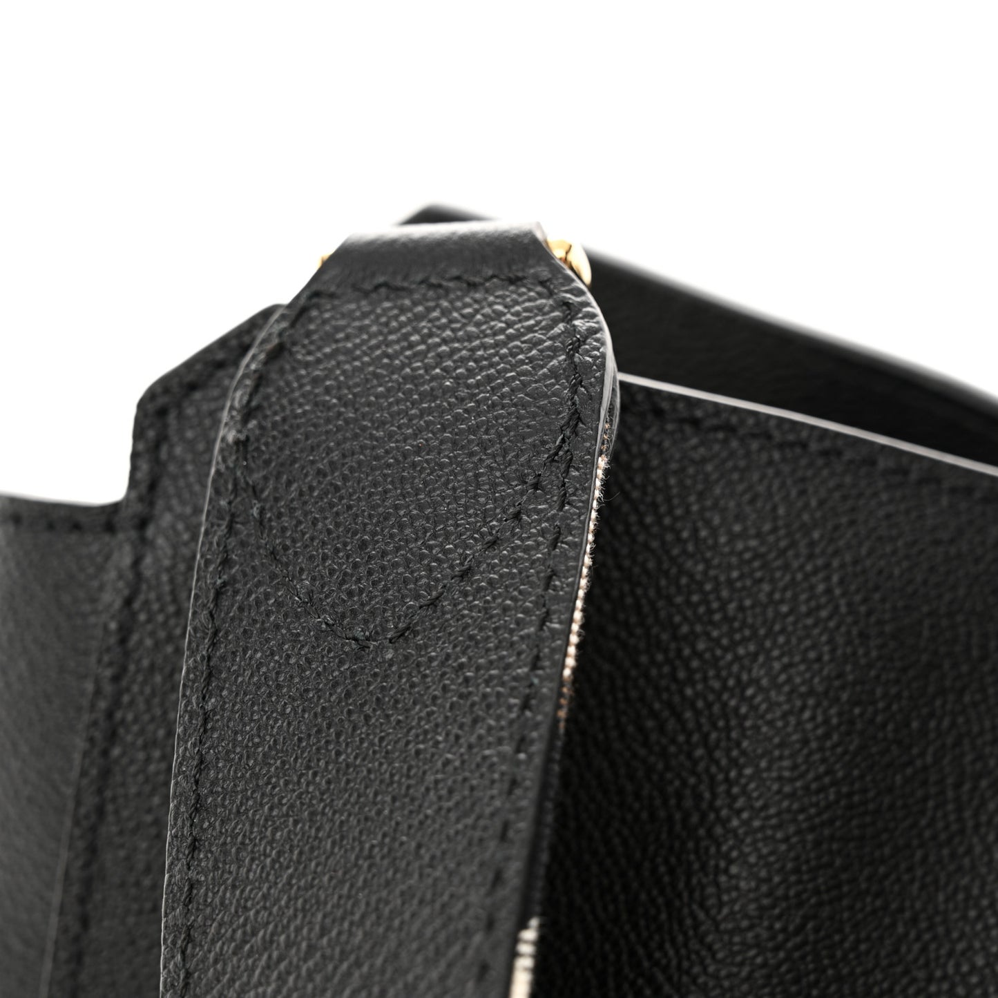 Soft Grain Calfskin Medium Buckle Tote Black