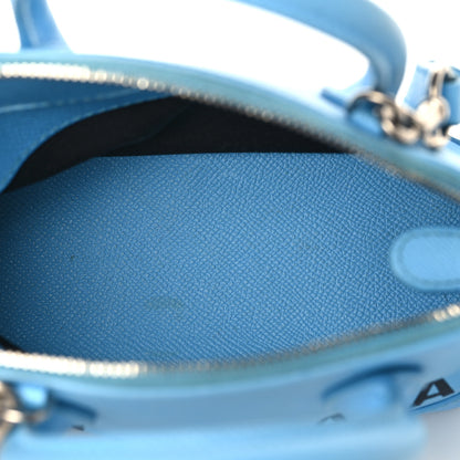 Balenciaga Signature Grained Calfskin Logo XXS Ville Top Handle Bag Baby Blue Black 5 of 9