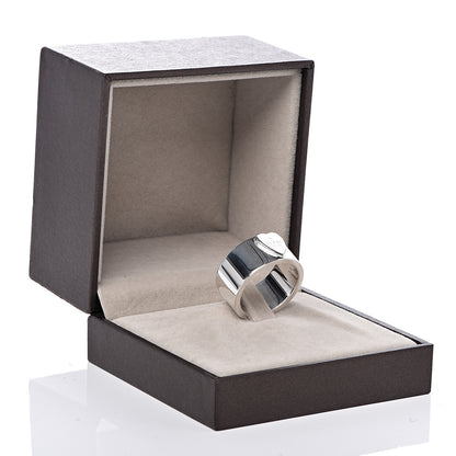 Gucci Sterling Silver 10mm Trademark Heart Wide Band Ring 56 7.5 7 of 7